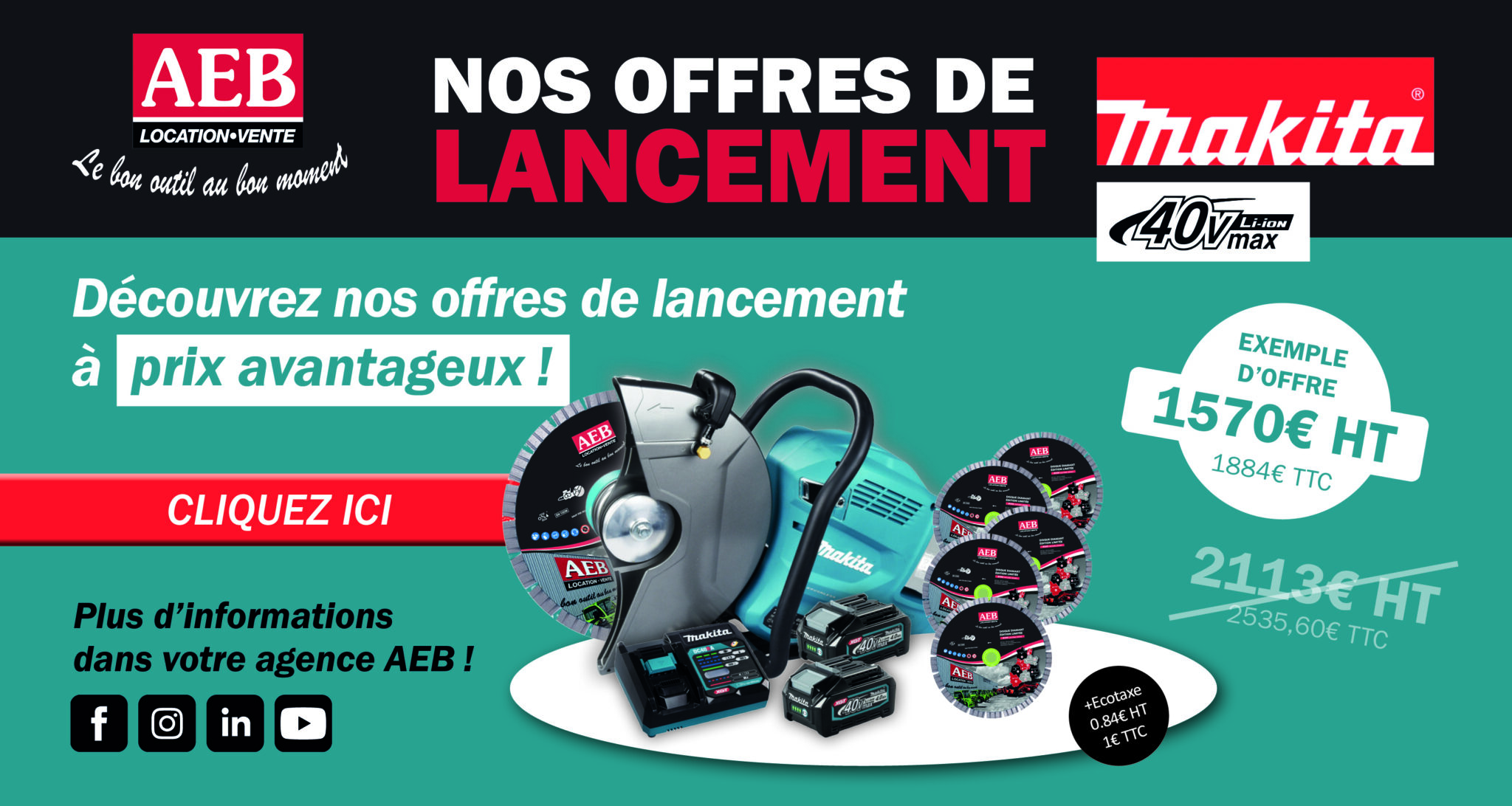 Location et vente de matériel BTP, Industrie, Particuliers - AEB