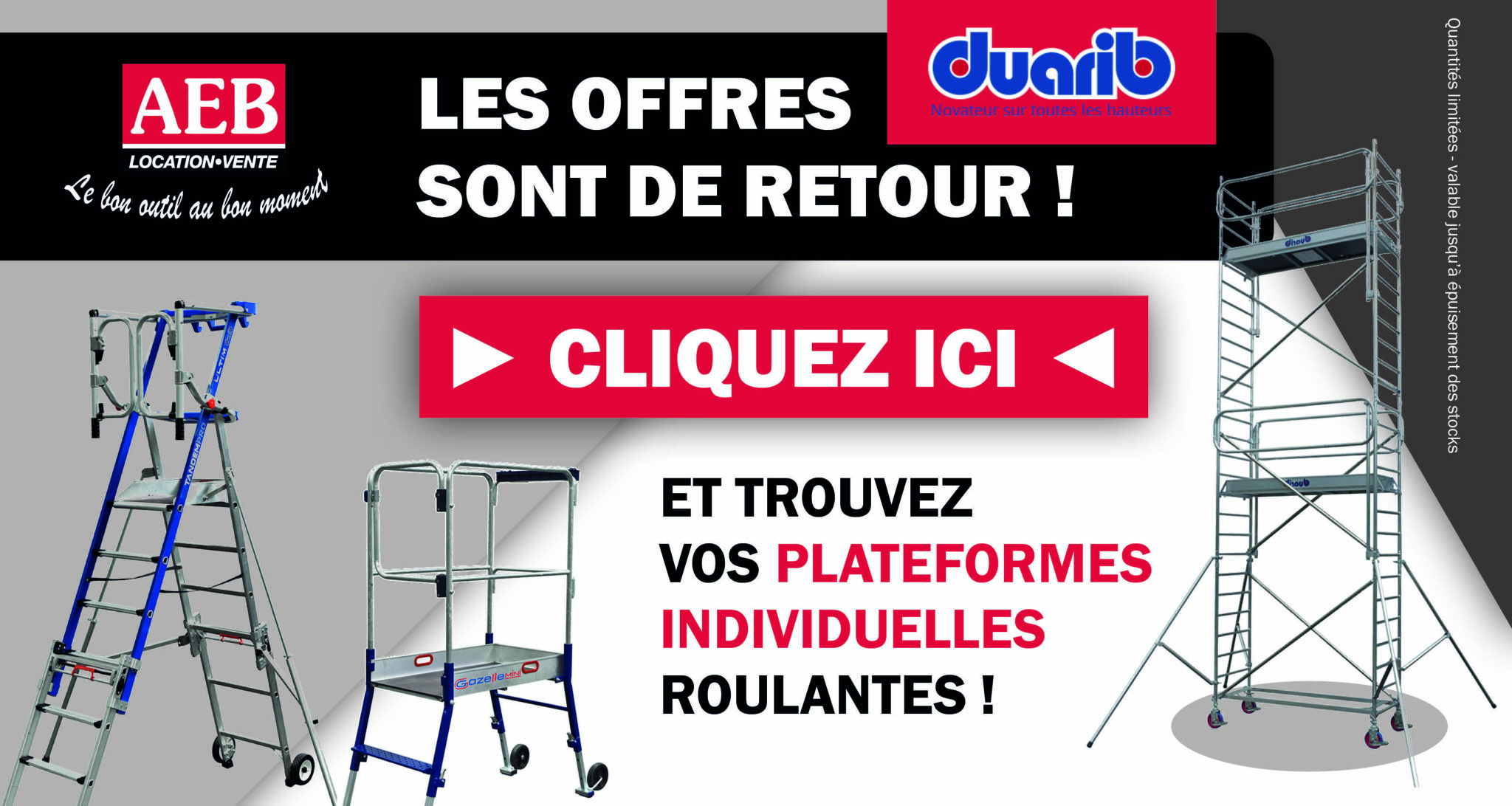 Location et vente de matériel BTP, Industrie, Particuliers - AEB