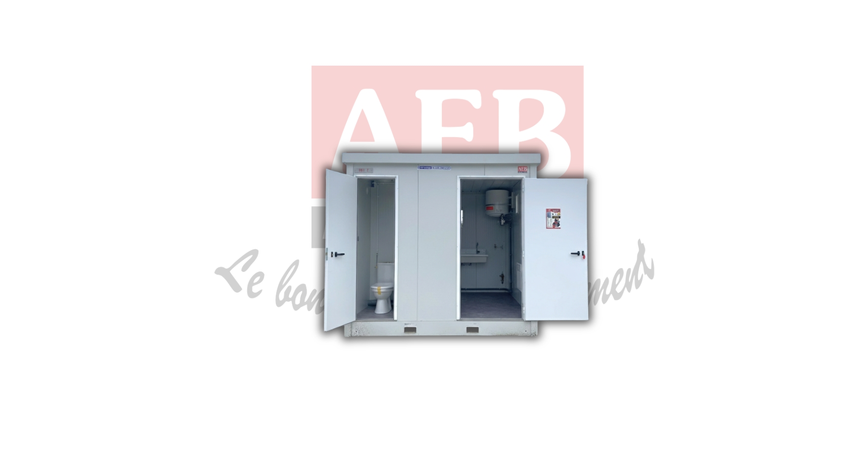 Bungalow sanitaire 1 WC + 1 douche + lavabos  + chauffage