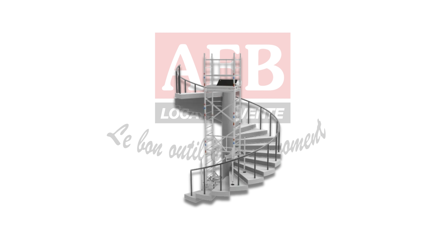 Échafaudage alu – Spécial escalier hélicoïdal