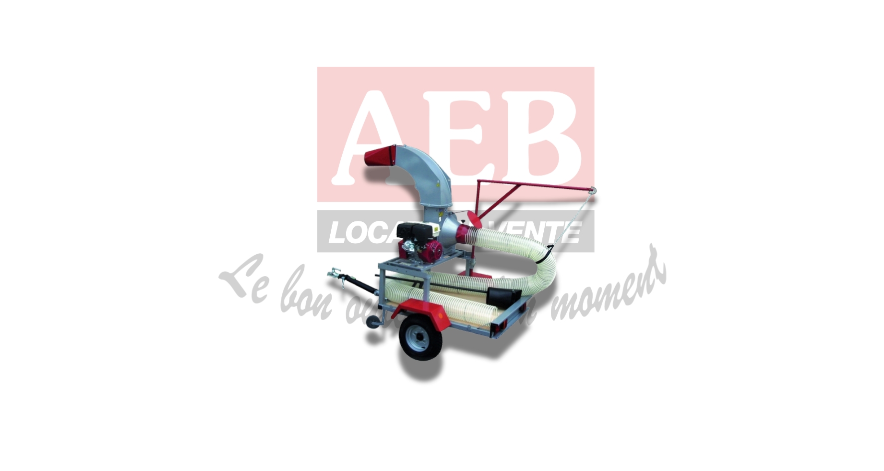Aspirateur feuilles sur remorque