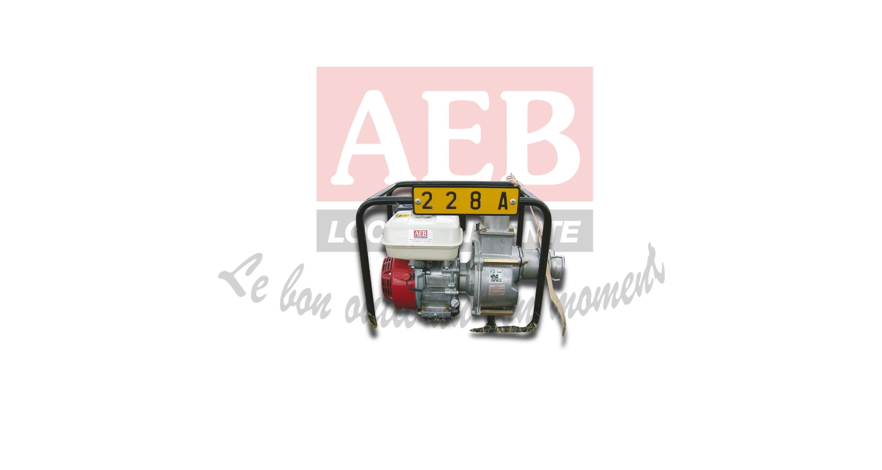 Motopompe 60 m 3 / h essence avec 5 m aspiration, 10 m de refoulement