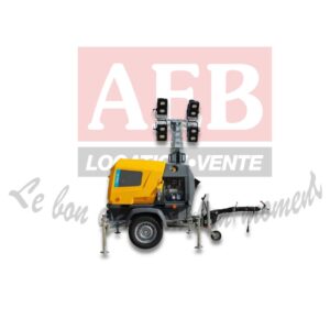 Mât d’éclairage sur remorque 4 ou 6 x1500 W